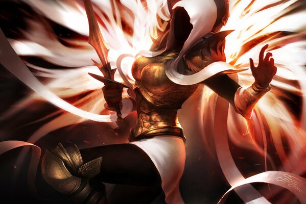 Auriel incappucciato con una bella lama