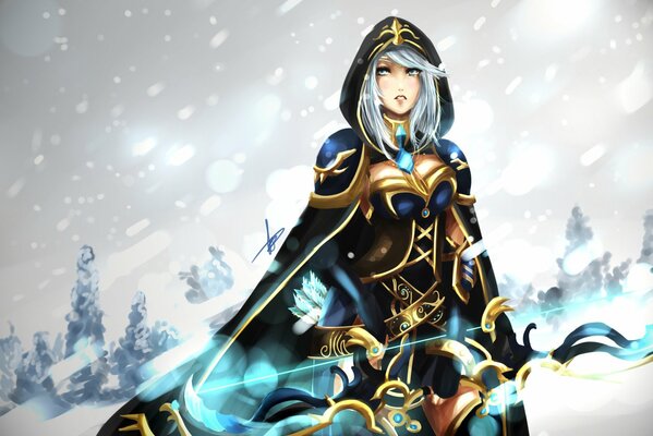 Ash z League of Legends pod gęstym śniegiem
