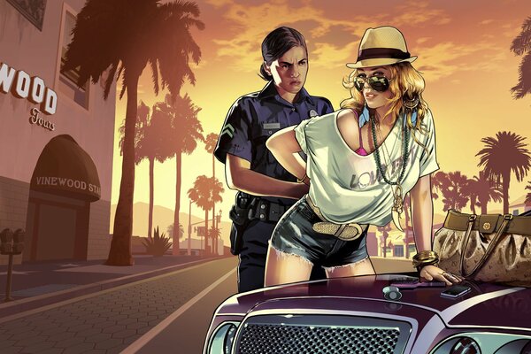 Arrestation d une fille par la police GTA