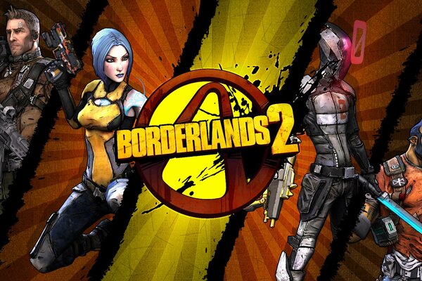 Drawing-logo with the heroes of the game borderlands 2