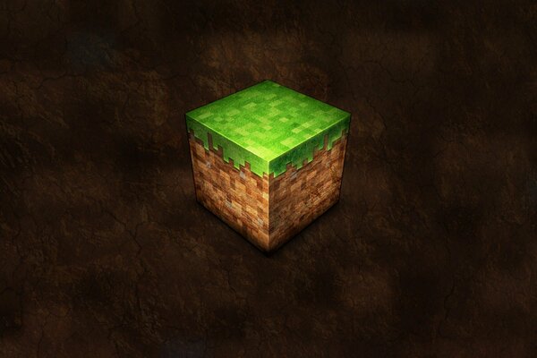 Standard-Landwürfel mit Gras aus dem Minecraft-Spiel