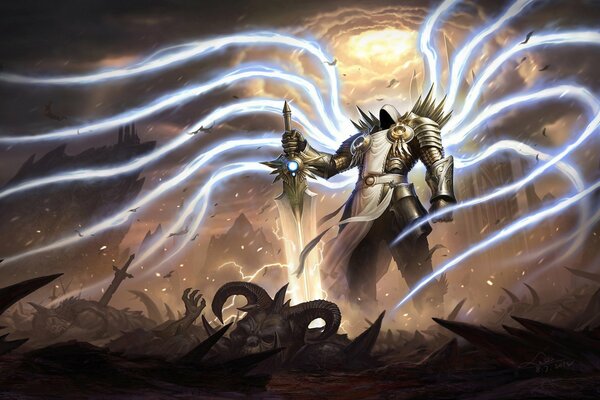 Tyrael von Diablo weiß nicht, wie man das Schwert benutzt