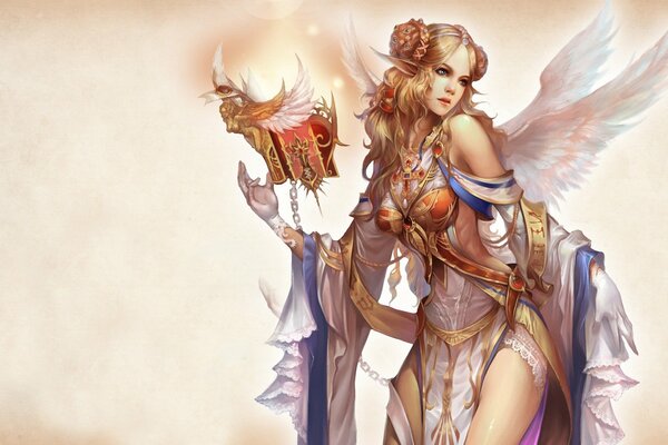 Elfe fille avec des ailes figure