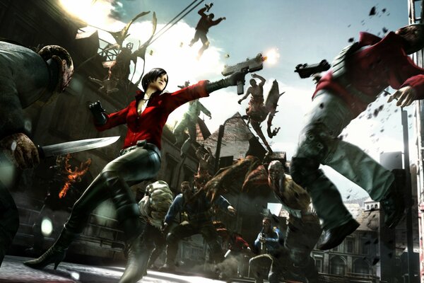 Ada Wong en otra morada del mal destruye monstruos