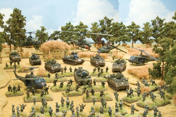 Soldats et équipement militaire dans le jeu de société