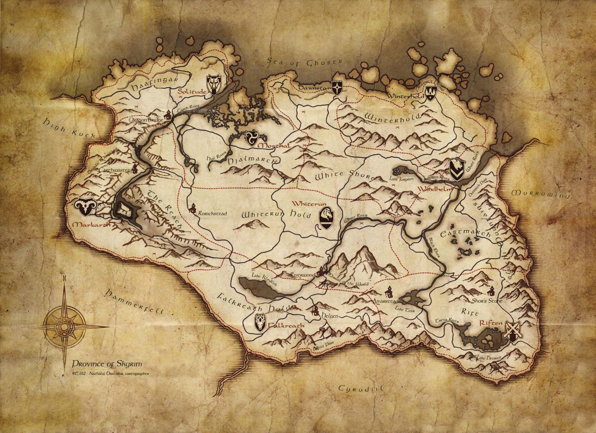 the elder scrolls v skyrim mapa papel viejo