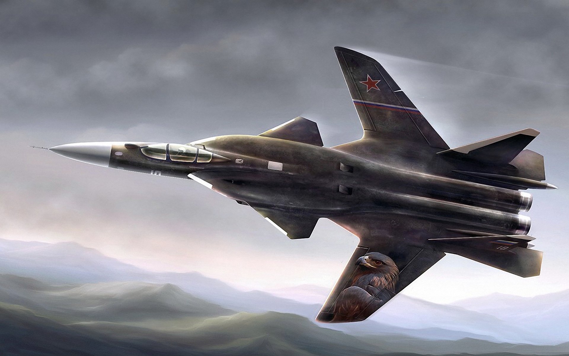 aircraft jet su-47 berkut fighter