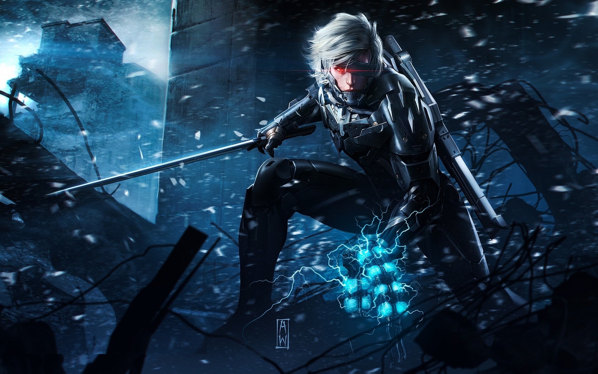 metal gear solid raiden spada armatura rovine