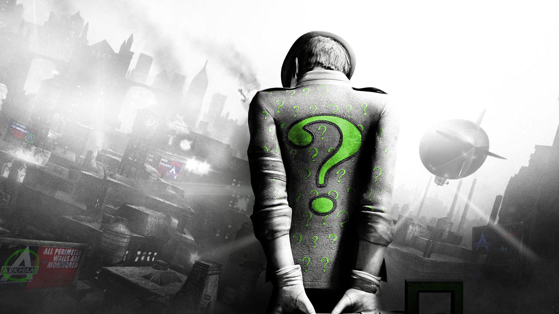 batman arkham city riddler énigmatique vert point d interrogation