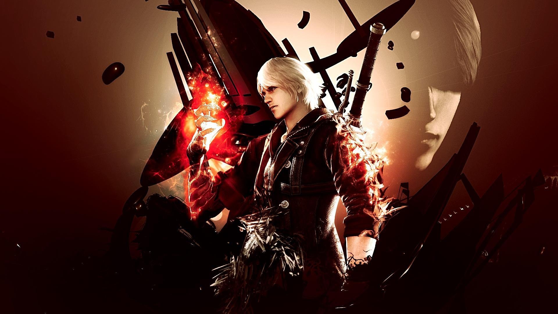 devil may cry 4 dmc nero ritorna xian jin lavoro nero regina rossa rosa blu diavolo che porta nero ritorno spada pistola mano fuoco