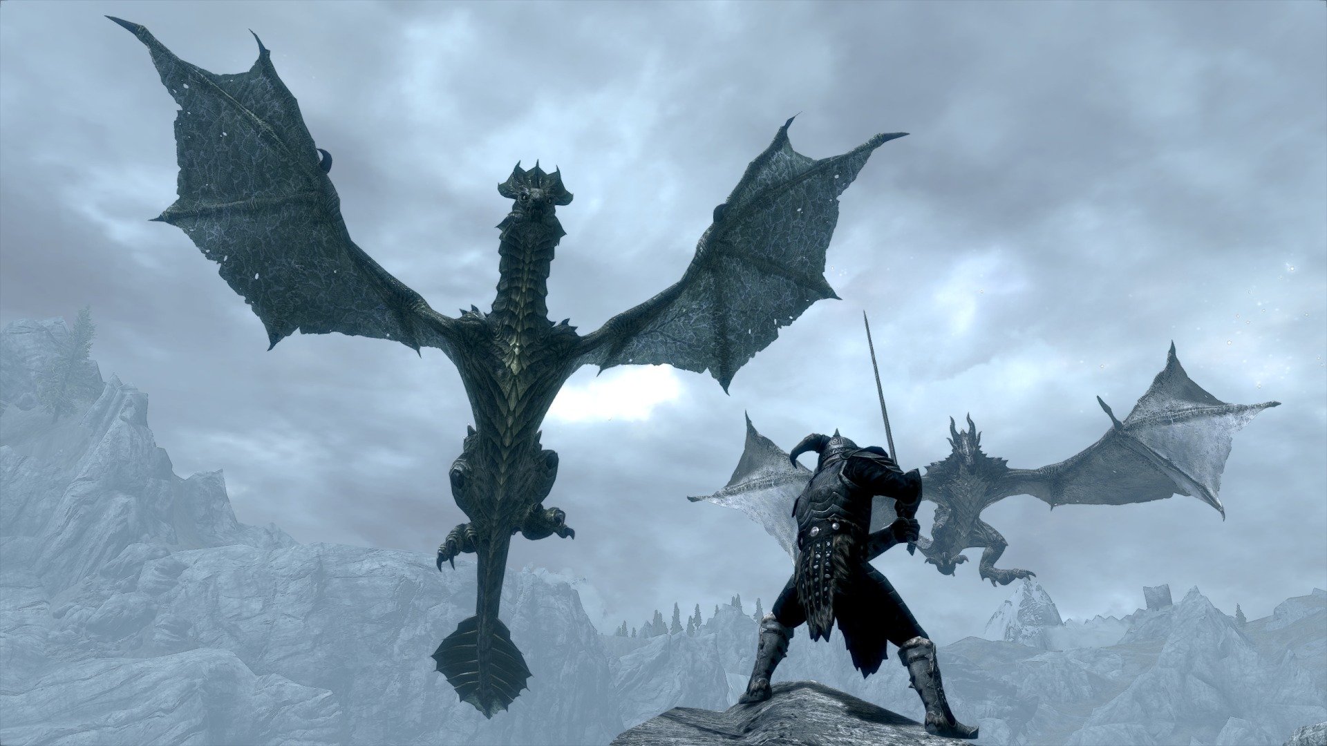 the elder scrolls v skyrim dragones guerrero roca espada casco