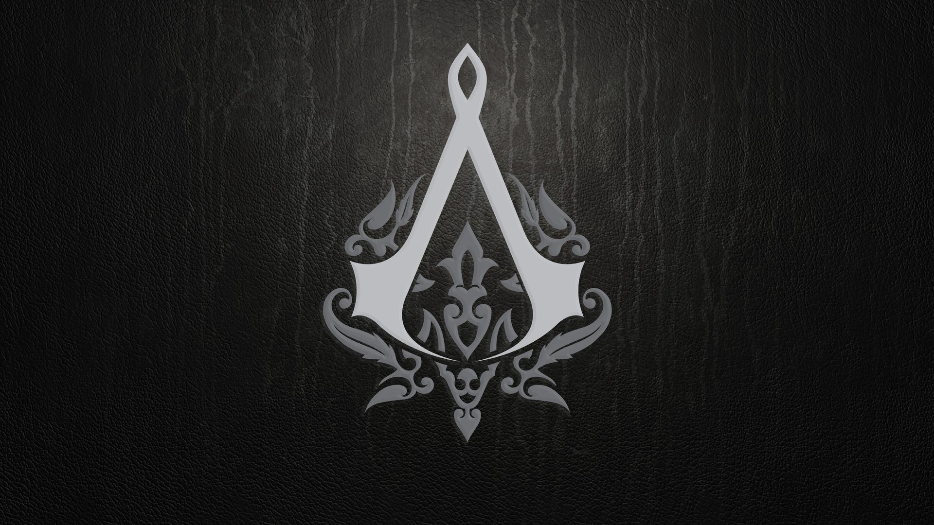 assassins creed juego logotipo emblema insignia textura cuero