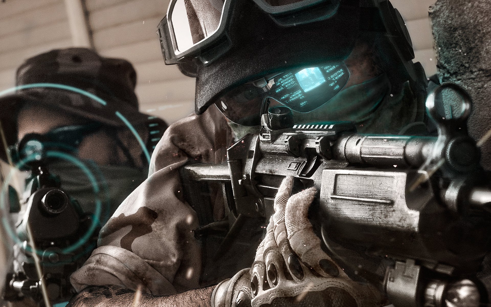 ghost recon: future soldier escuadrón fantasma tom clancy armas soldados holograma gafas guantes mira telescópica ametralladoras camuflaje