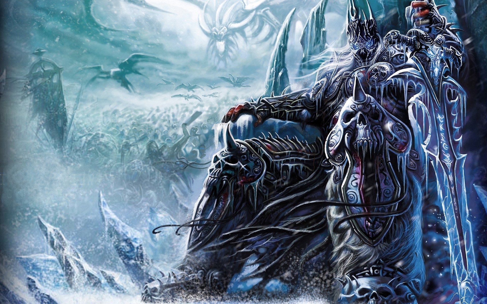 wow mondo di warcraft arthas guerriero neve esercito arma spada trono ghiaccio