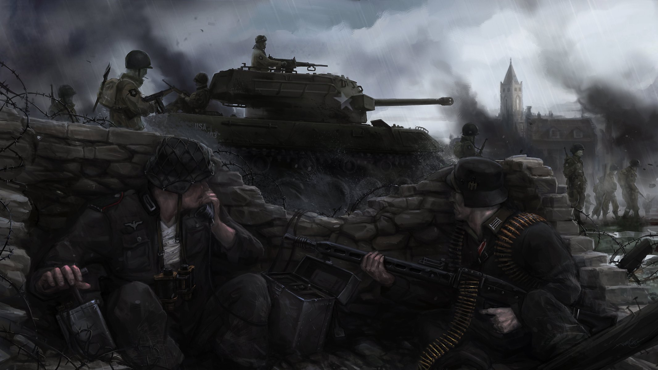 heroes&generals war the germans americans smoke tank building bomb detonator