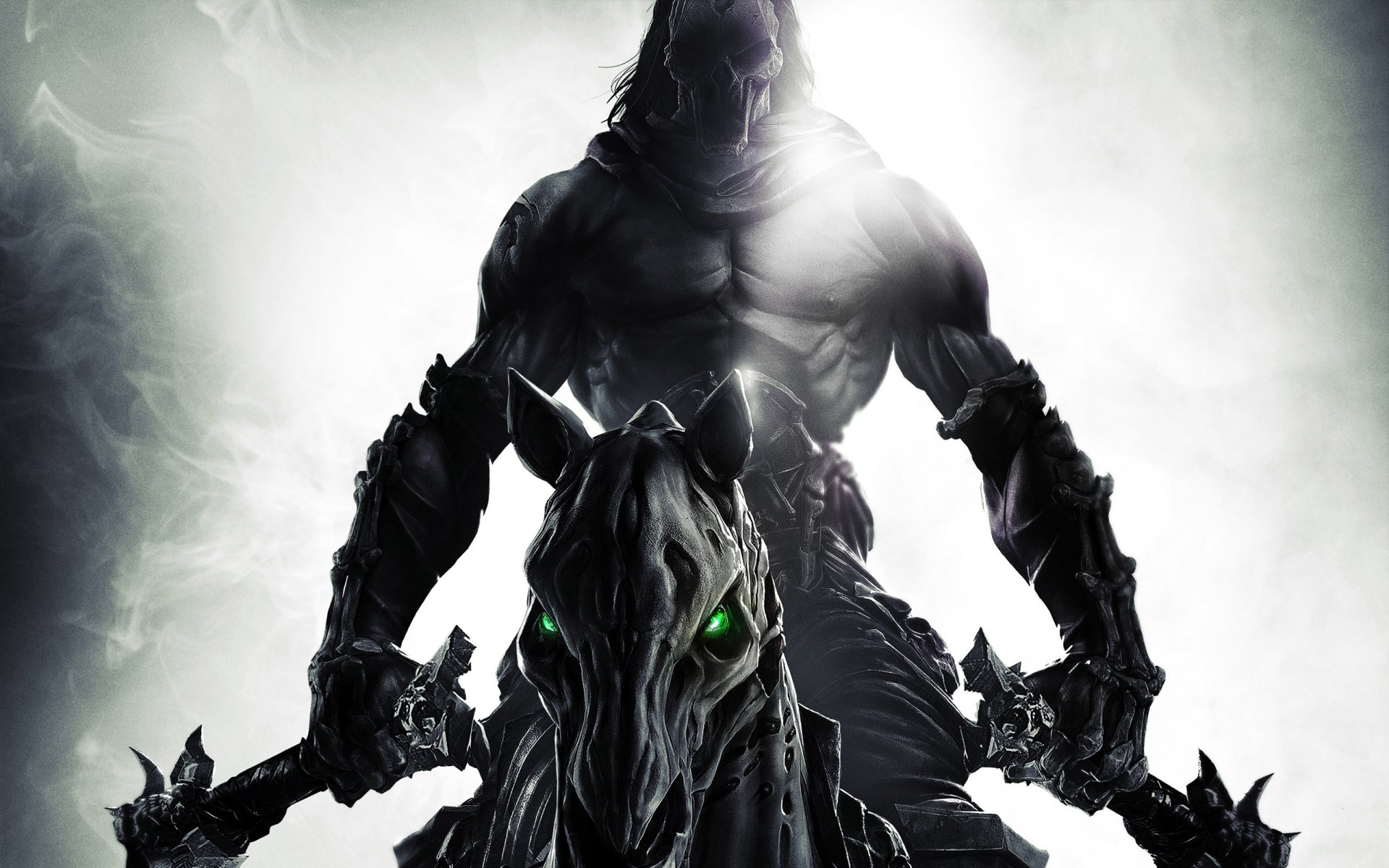 darksiders ii darksiders 2 tod maske zöpfe knochen apokalypse-reiter pferd reiter