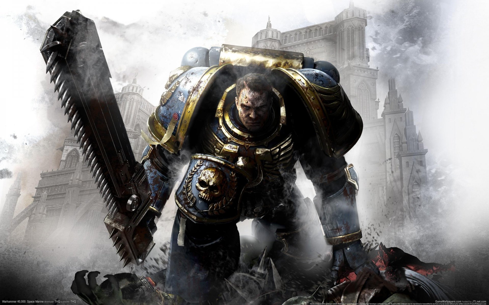 warhammer 40 000 space marine chainsaw space marine captain titu