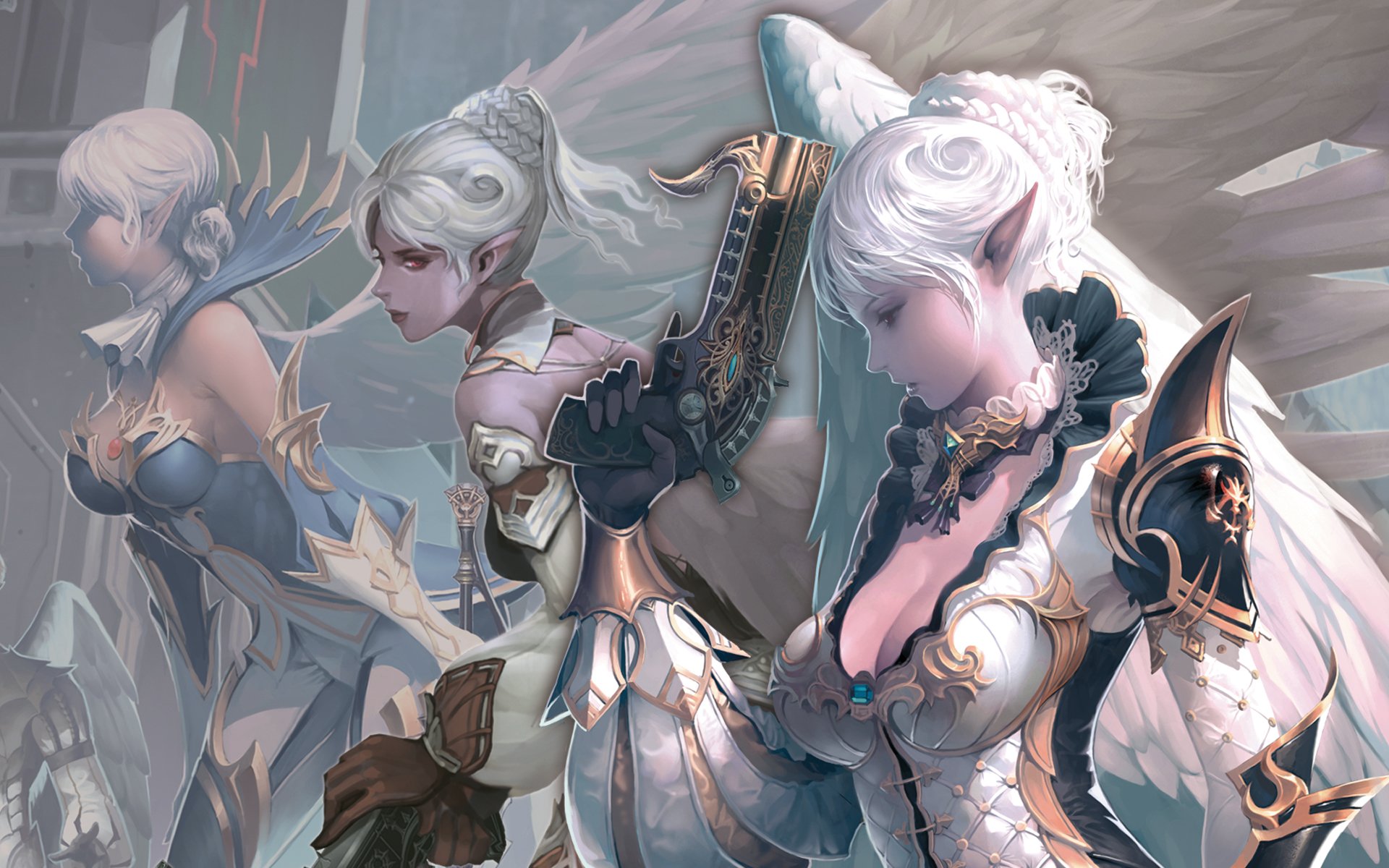 arte lineage ii camael ragazze ali armi