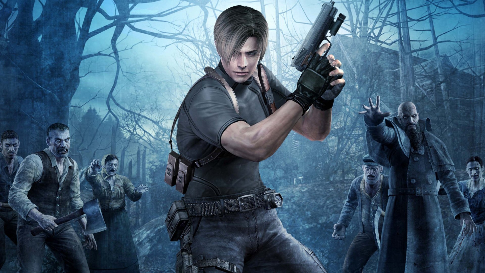 resident evil 4 re4 леон кеннеди оружие пистолет зомби ужас