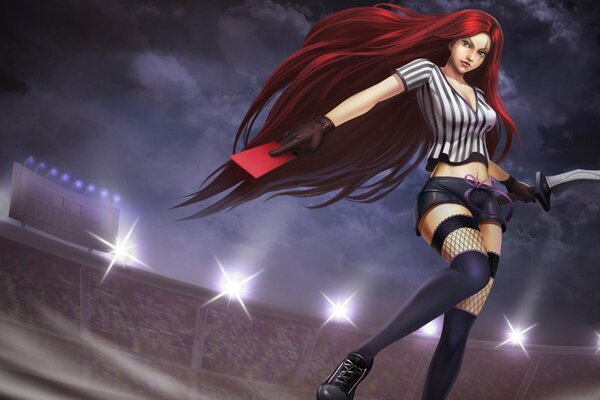 Katarina sul campo di calcio League of Legends