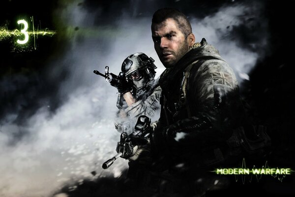 Заставка с солдатами к игре modern warfare 3