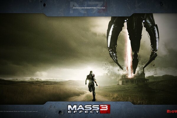 In the frame of mass effect 3, a running man