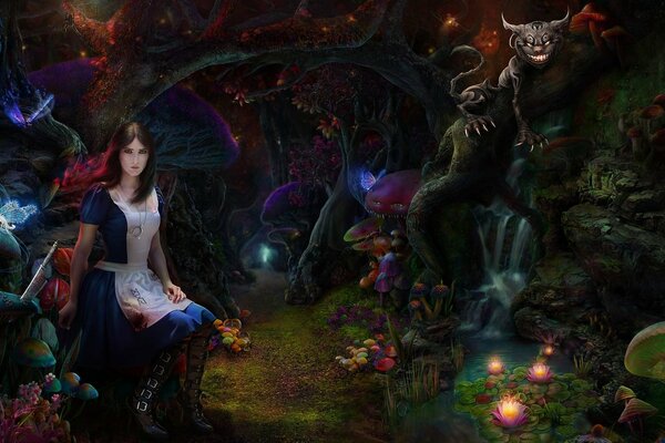 Alice in Wonderland and the Mad Cat