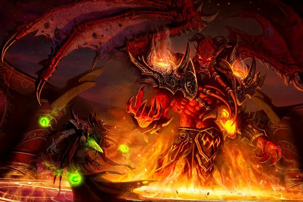 Монстр в огне из мира Warcraft