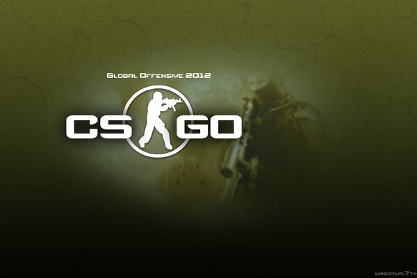 The logo of the game counter strike with a commando in a roundel