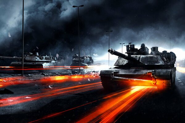 Tank sur la route du jeu battlefield 3