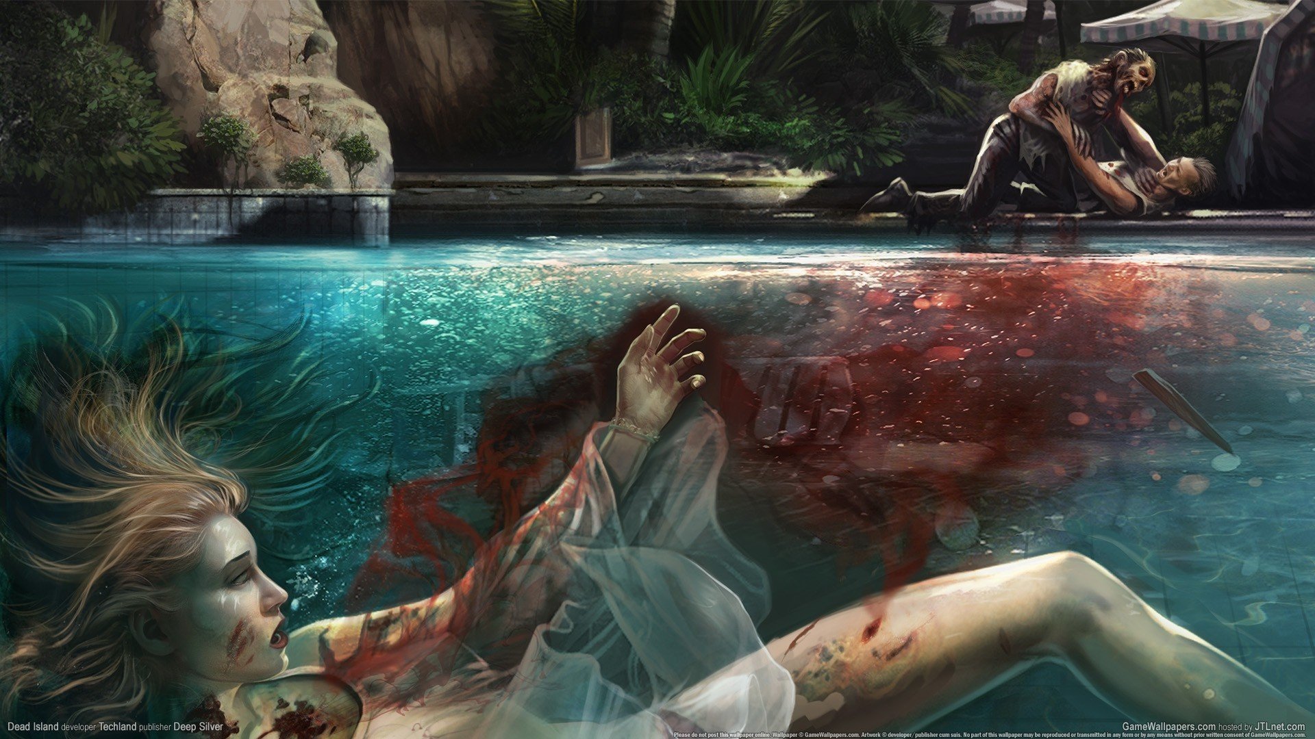 dead island бассейн вода кровь труп