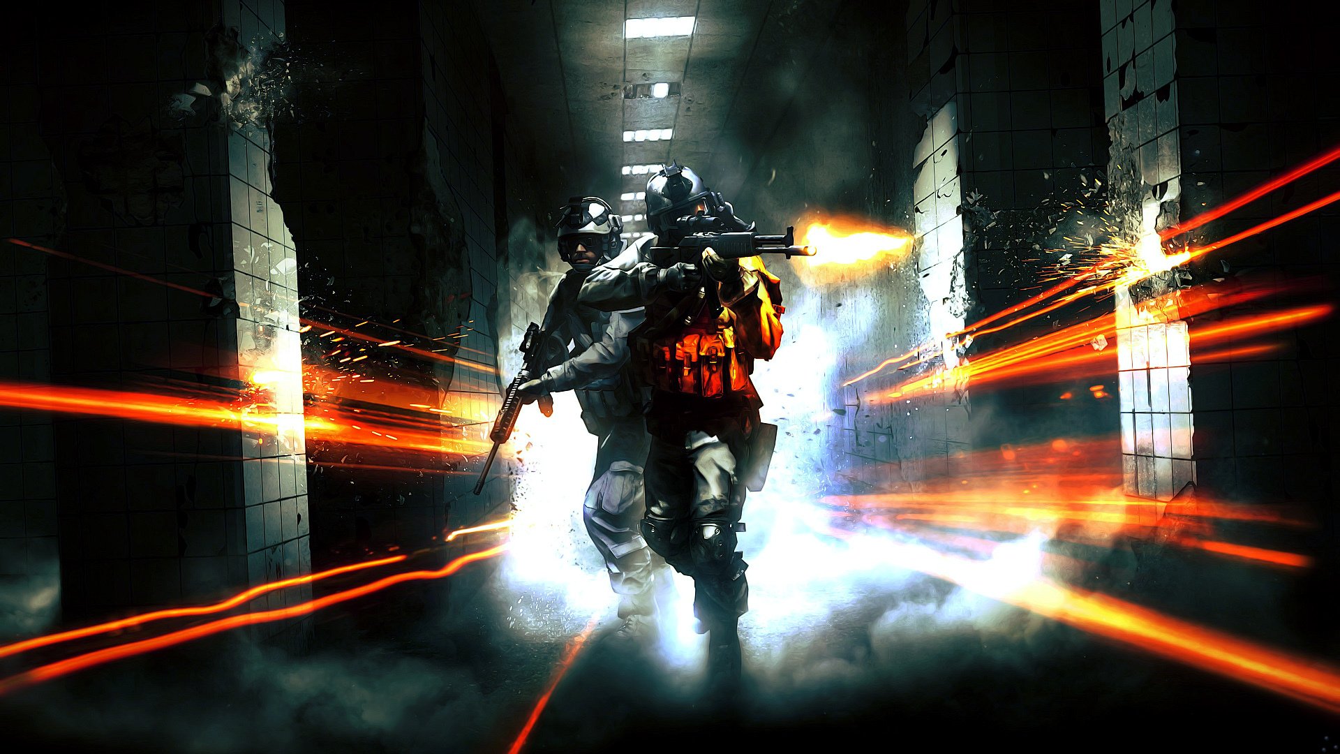 battlefield 3 electronic arts guerra marines m4a1 disparos corredor metro