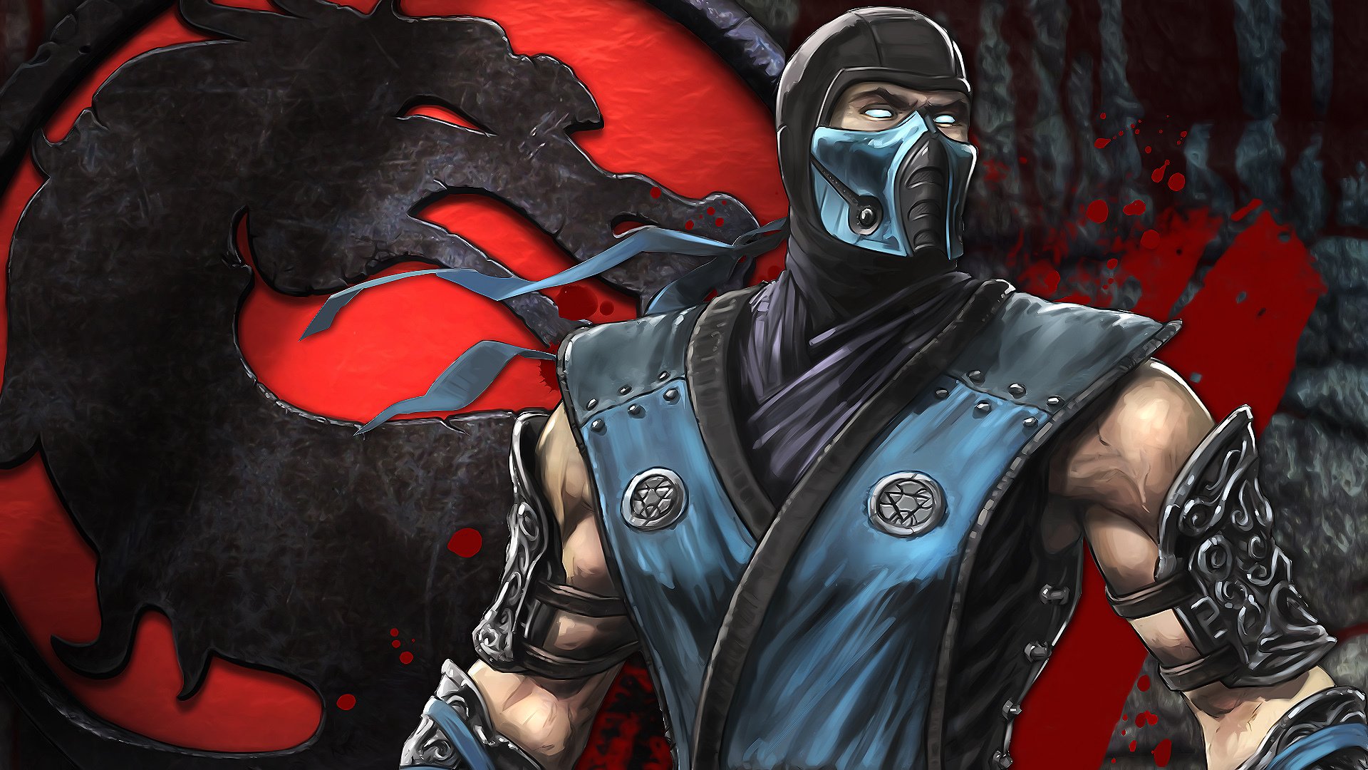 mortal kombat arte figura sub zero sub zero bajo cero icono dragón sangre