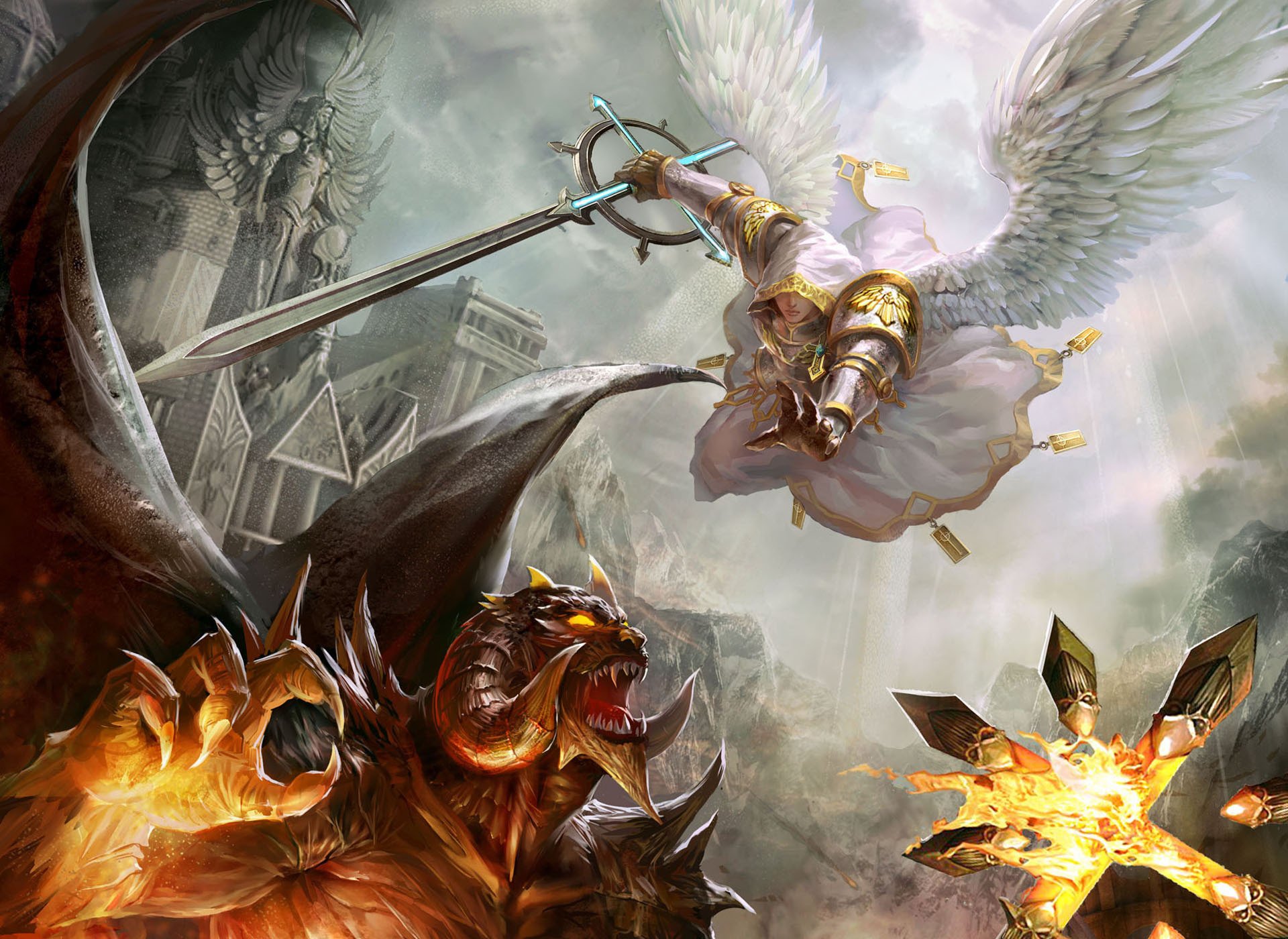 heroes of might and magic angel devil sword castle wing