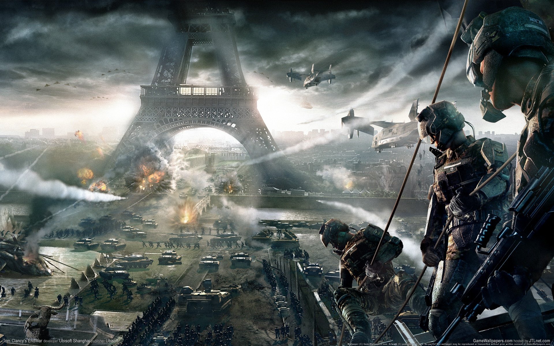 tom clancy fin de la guerra soldados guerra parís tanques torre eiffel helicópteros juego fondos de pantalla ubisoft