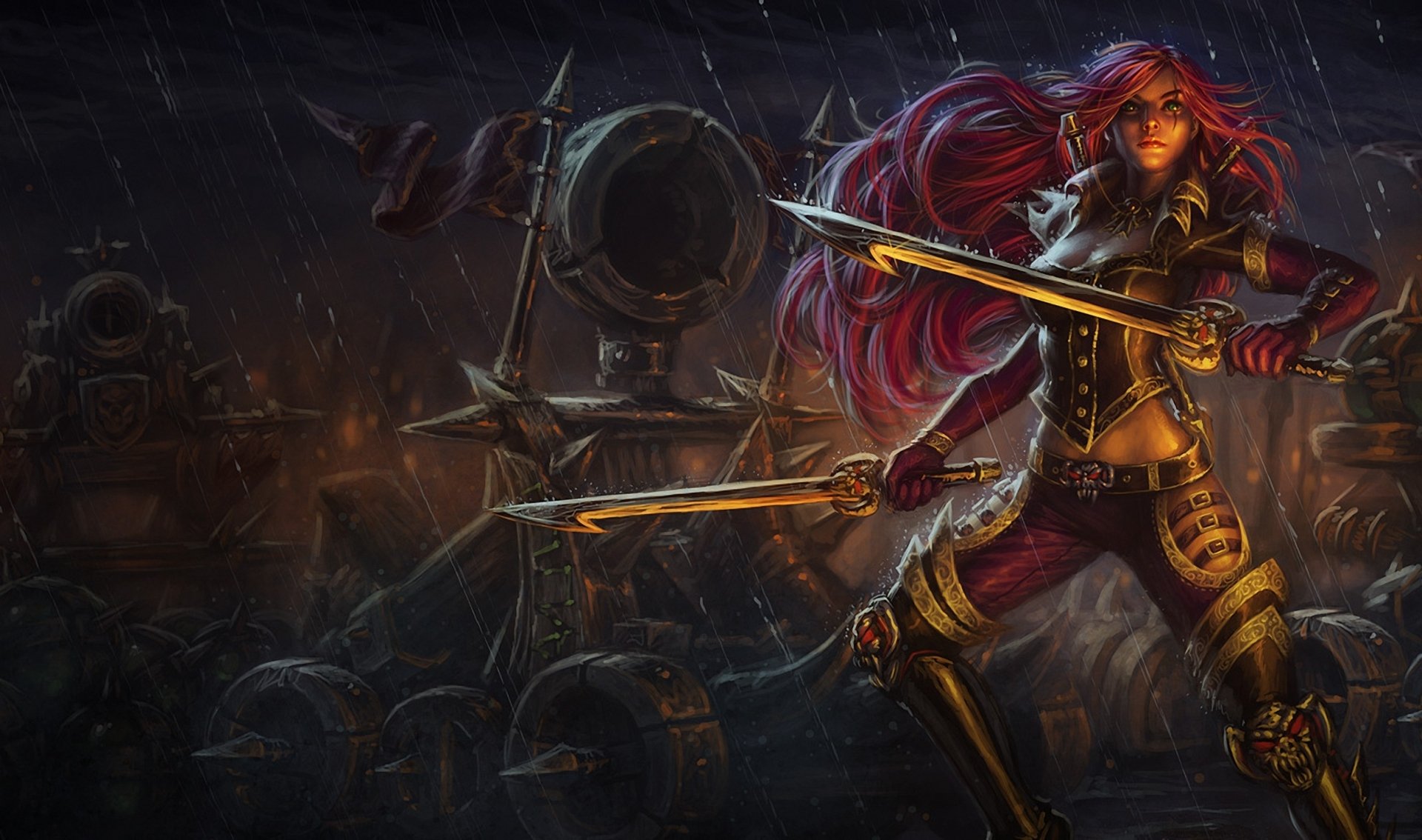 league of legends ragazza pioggia arma spada catapulta