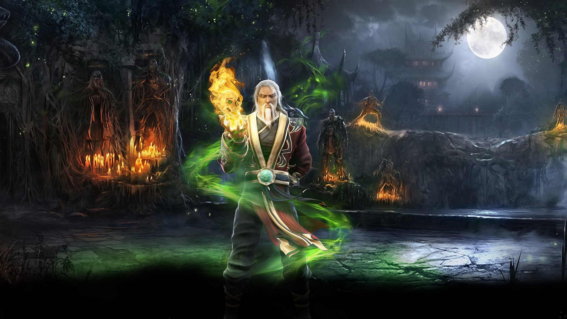 mortal kombat shang cong foresta magia