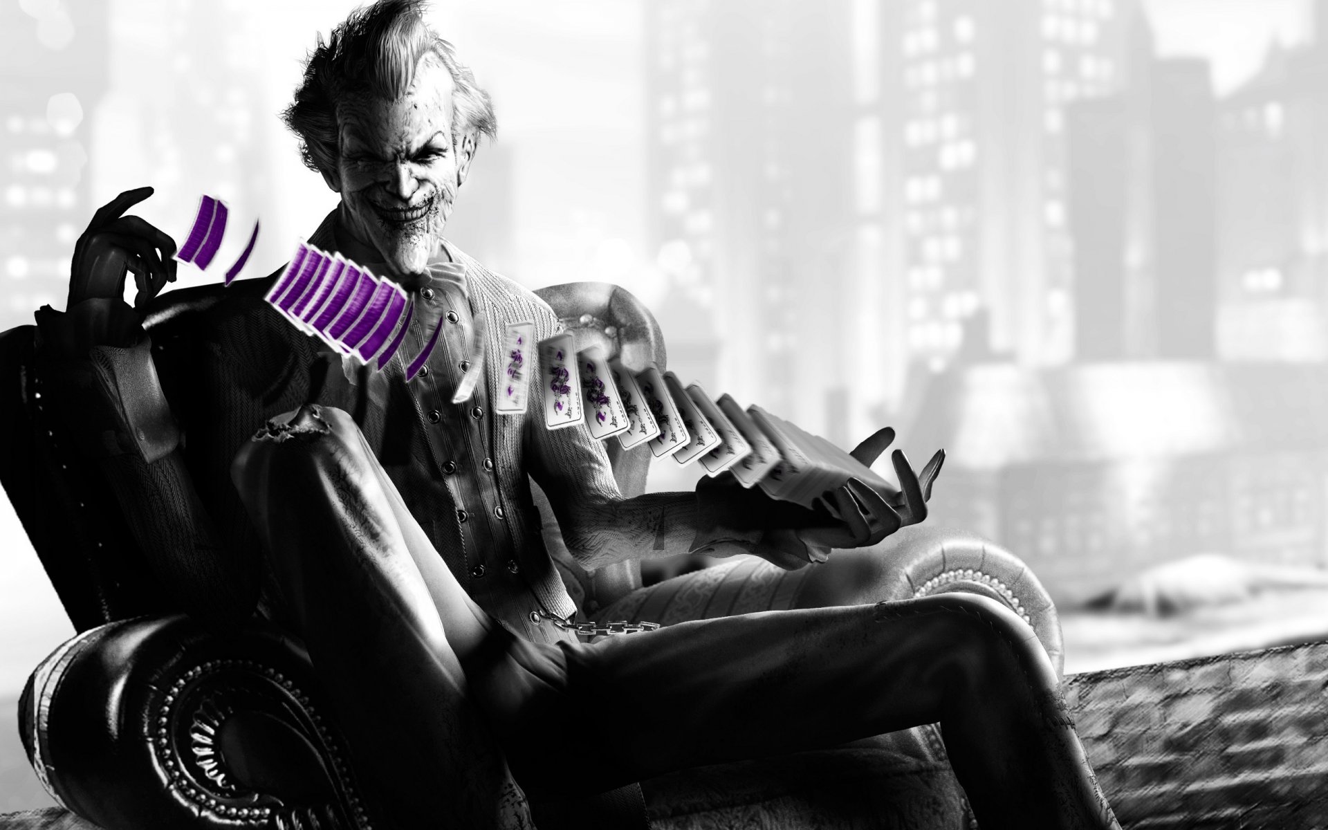 batman arkham city bromista joker tarjetas sonrisa villano