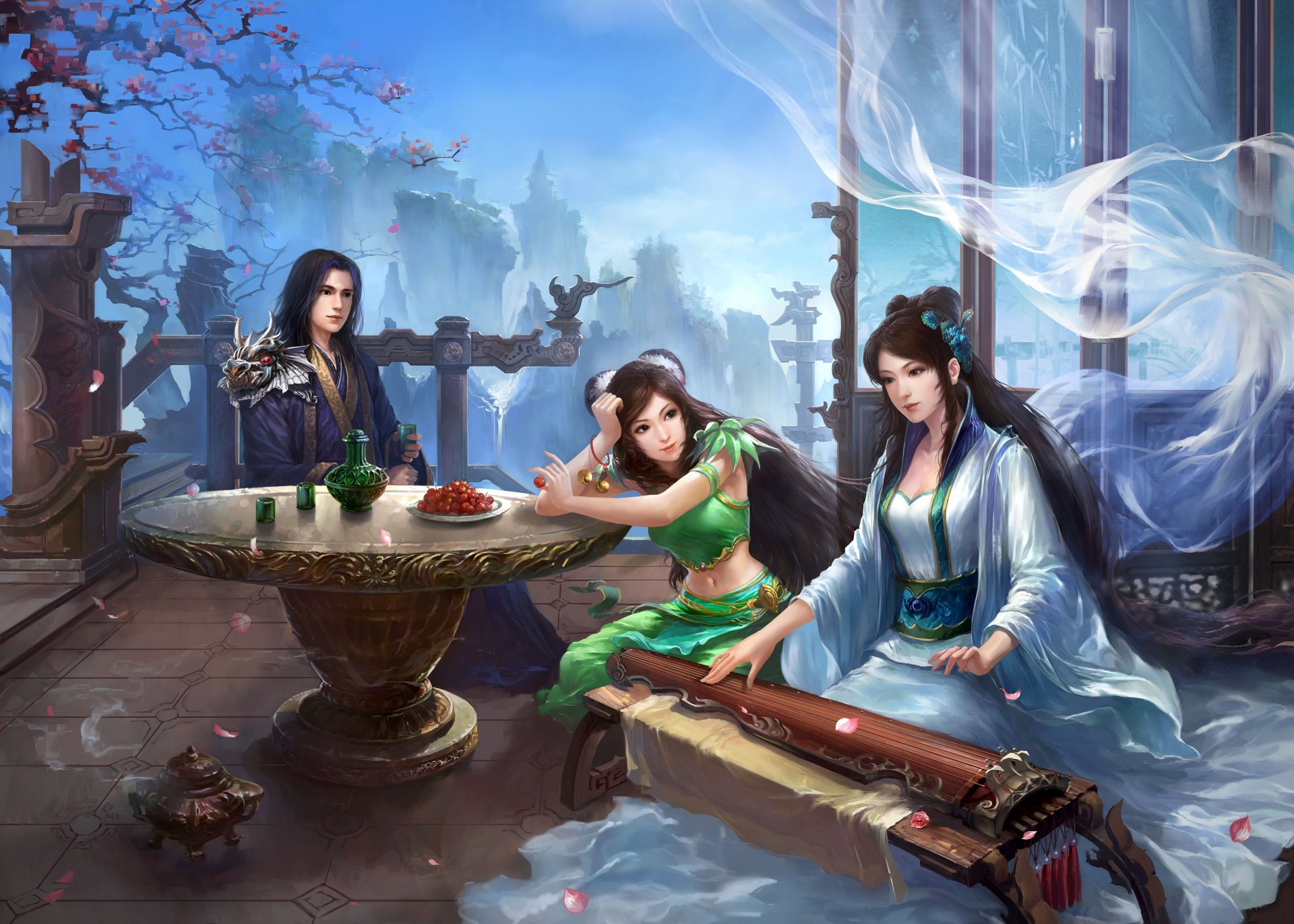 jade dynasty mmorpg ancient china heroes spring guy girls traditional clothing art