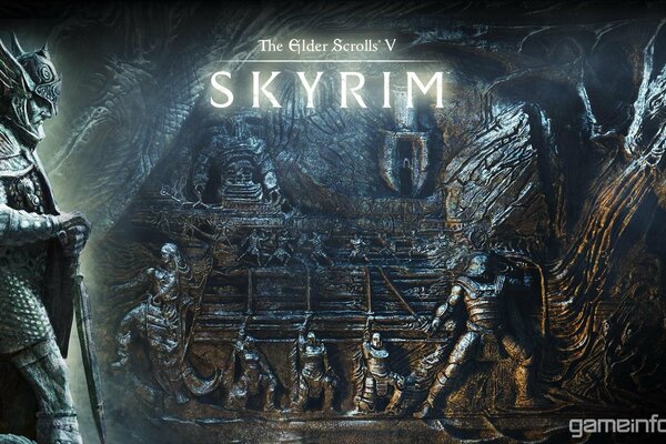 Bassorilievo con la guerra di Skyrim