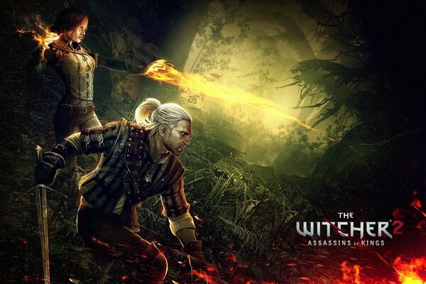 Affiche avec les héros du jeu The Witcher 2