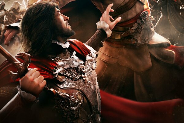 Cesare Borgia vs Ezio Auditore from the game Assassins creed brotherhood