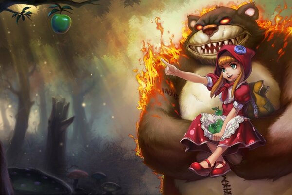 League of Legends fille dans les bras d un ours terrible