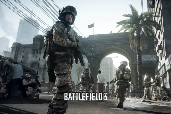Fighters on the battlefield in the game battlefield 3