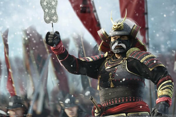 Personaje del juego Shogun antes de la batalla de invierno