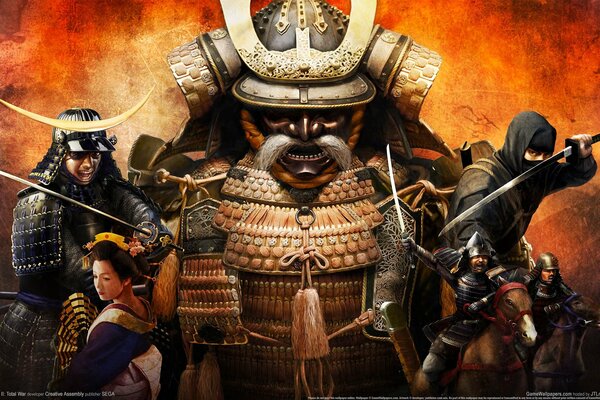 Ninja y Samurai, guerreros enmascarados, fondos de pantalla de Japón