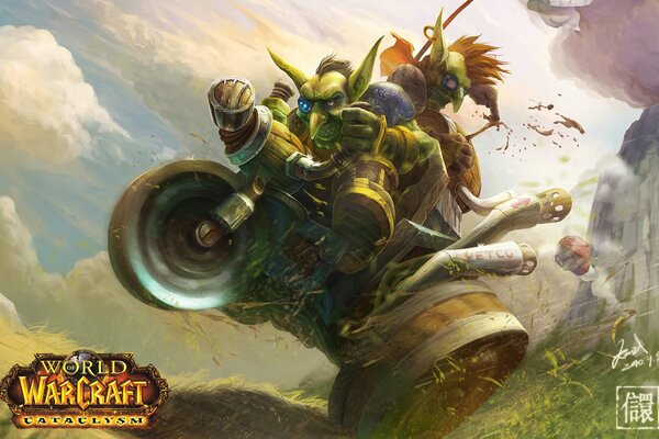 Goblins en la carretilla de warcraft