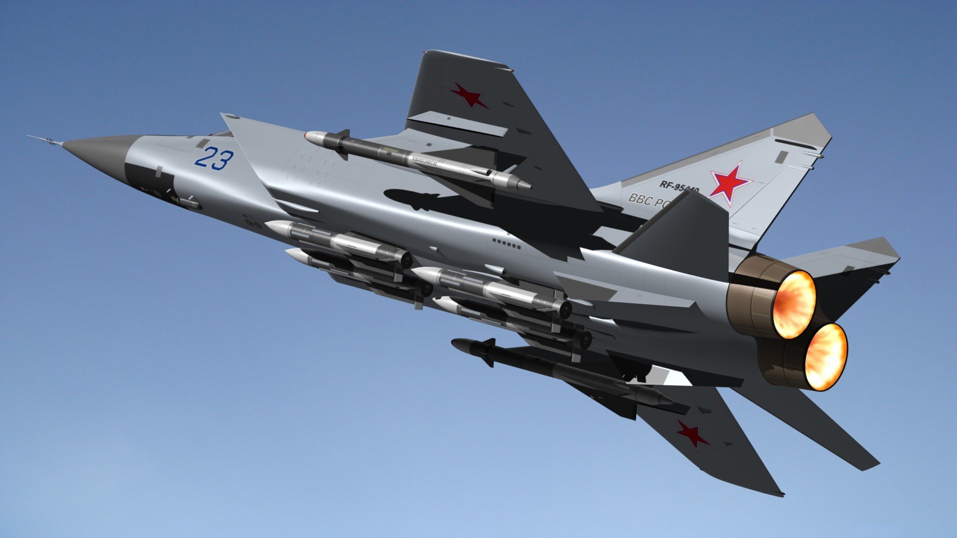 mig-31 double fighter interceptor