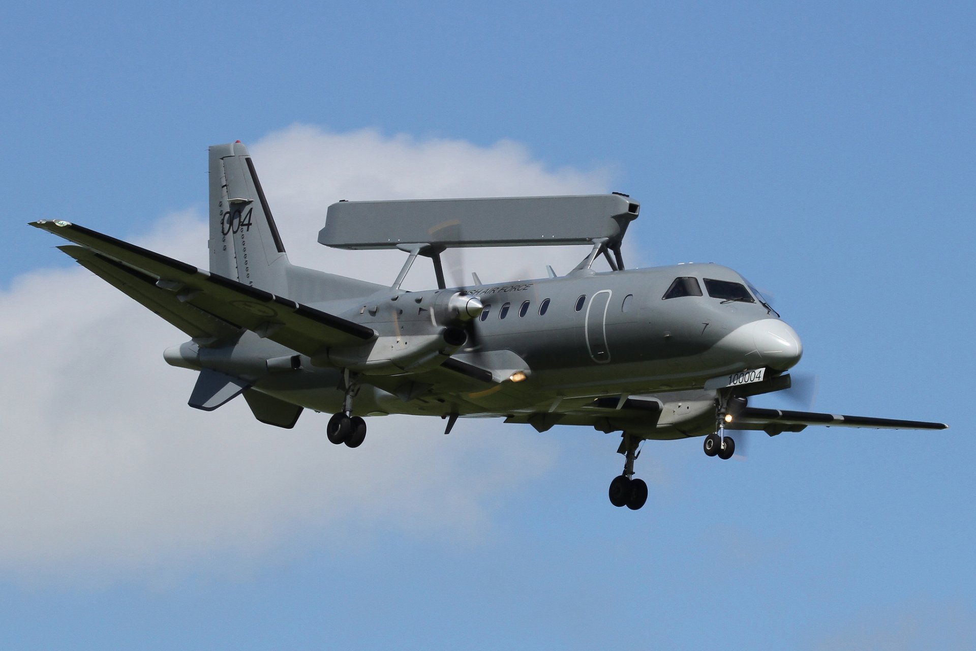 aab 340 aew&c plane far radar detection and management flight