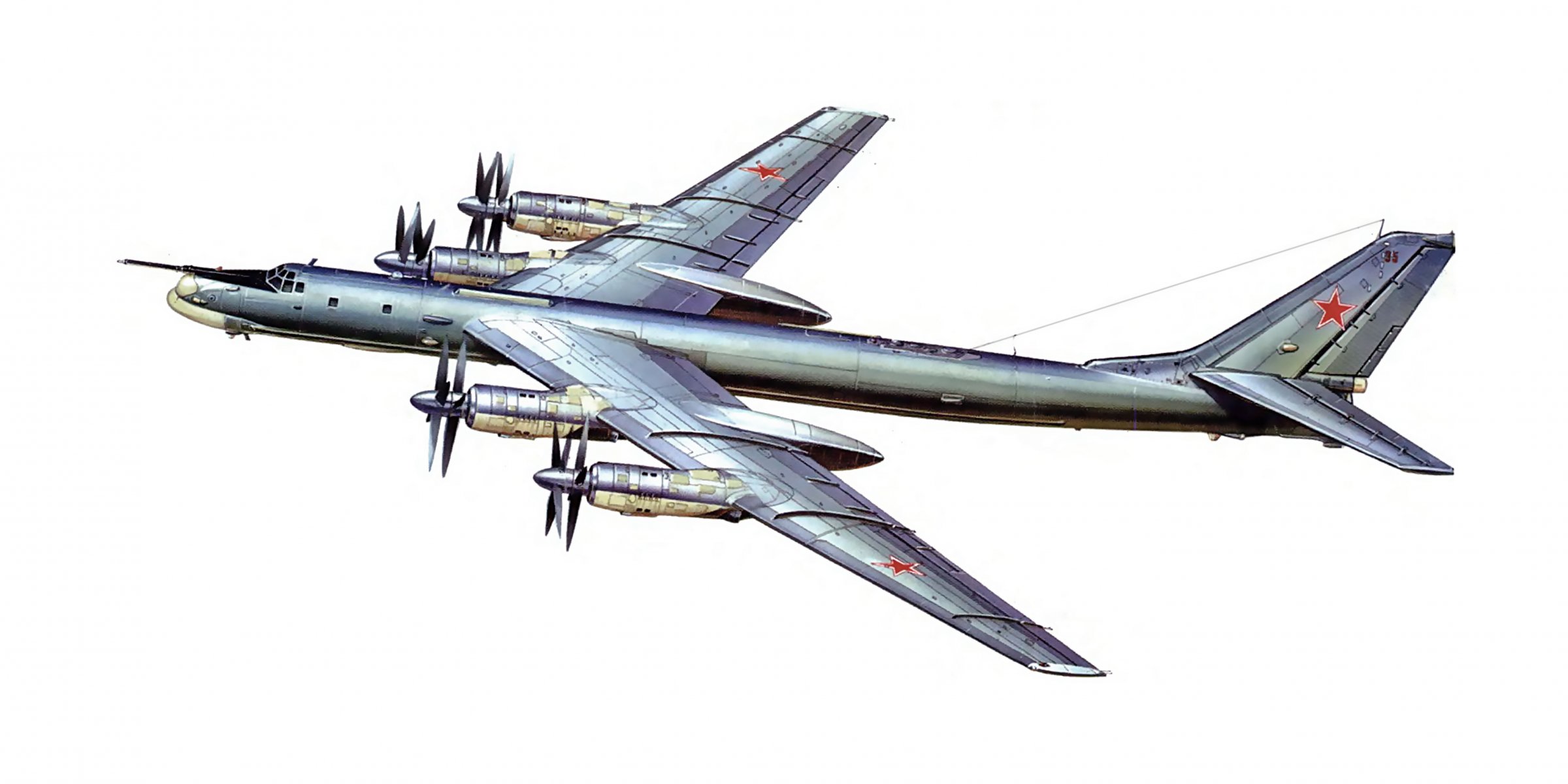 tu-95ms oso soviético turbohélice estratégico intercontinental bombardero portador de misiles